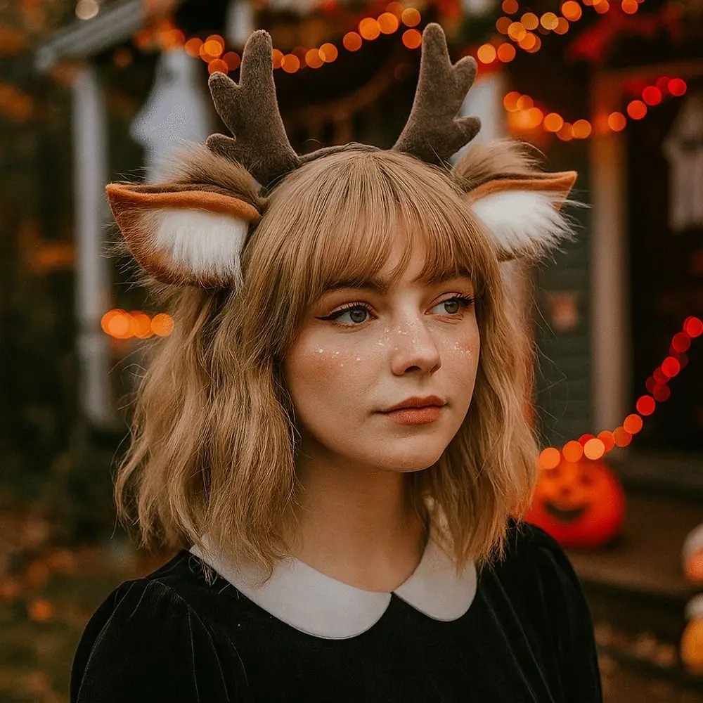 Reindeer Antlers Headband - Kabarık Geyik Kulakları Ren Geyiği Boynuzu