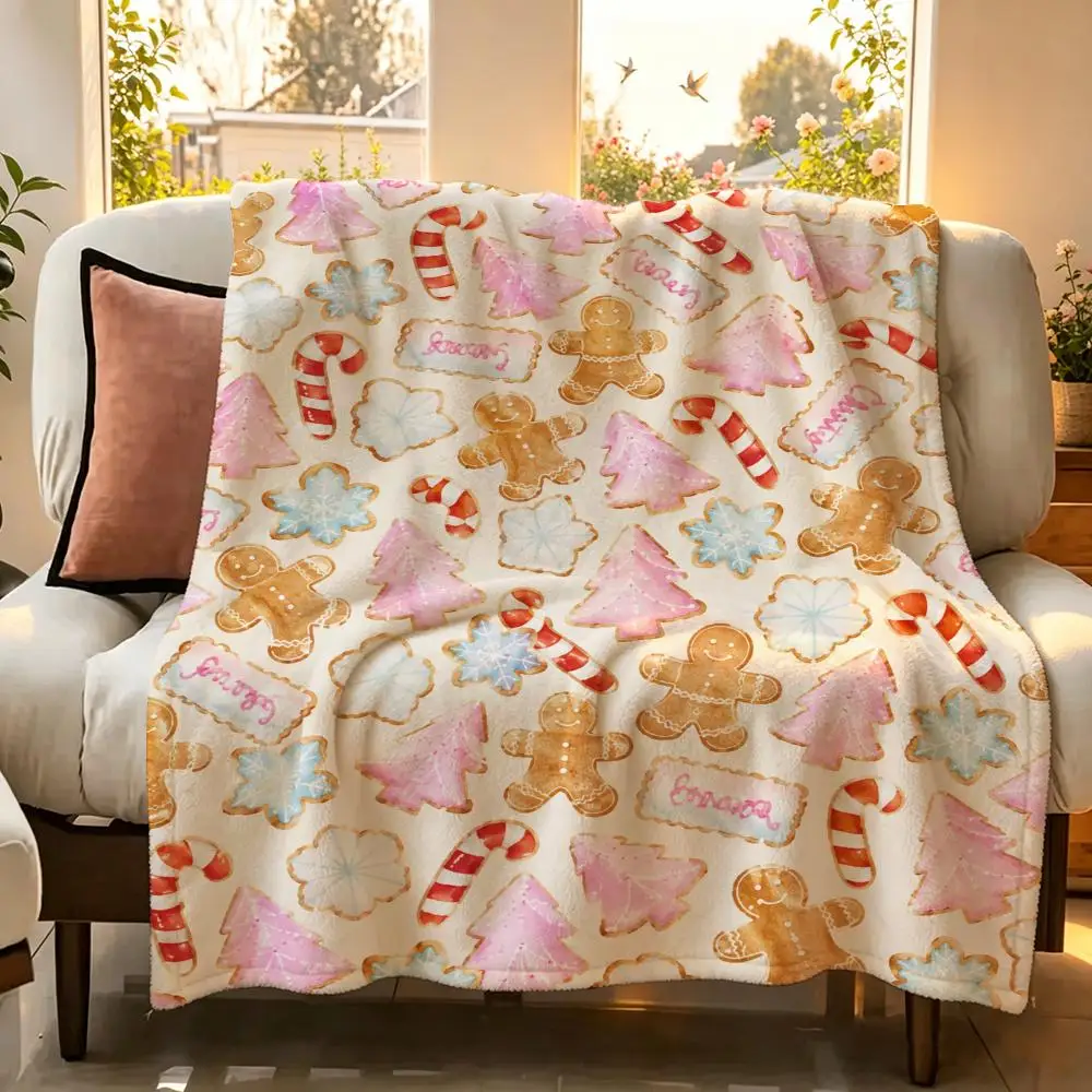 Tatlı Pembe Noel Desenli Flane - Christmas Throw Blanket incelemesi ve fiyatı