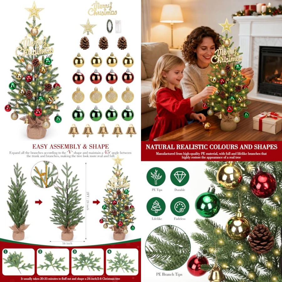 2FT Mini Noel Ağacı, 30 LED Iş - Christmas Tree Artificial incelemesi ve fiyatı