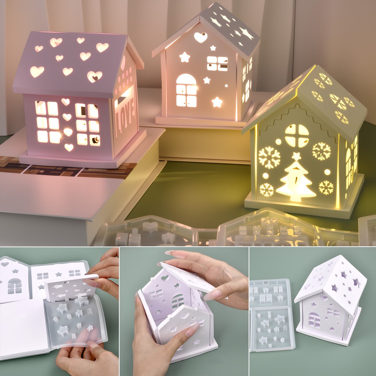 3D Ev silikon kalıp DIY Noel A - Holiday Candle Set incelemesi ve fiyatı